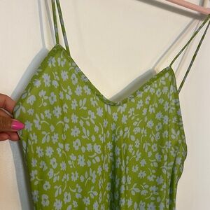 RESA Lime Floral Strappy Dress